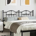 vidaXL Tête de lit de remplacement métal noir 160 cm