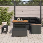 vidaXL Ensemble de canapé de jardin 8 Pièces Noir polyrotin