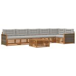 vidaXL Ensemble de canapés d'extérieur 7 pc Naturel et gris clair