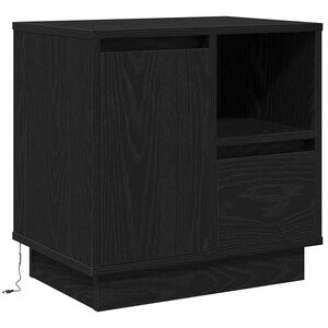 vidaXL Cabinet de chevet Noir 50 x 34.5 x 50 cm. Bois d'ingénierie