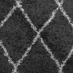 vidaXL Tapis shaggy à poils longs moderne noir et crème Ø 200 cm
