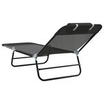 vidaXL Chaise longue pliante 2 Pièces Noir 182 x 55 x 85 5 cm Textilène
