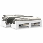 vidaXL Cadre de lit sans matelas blanc 160x200 cm bois d'ingénierie