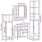 vidaXL Ensemble de Meubles de Salle de Bain Autre 4 Pièces Chêne noir