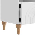 vidaXL Meuble TV 102 x 34 5 x 50 cm Blanc Brillant Bois d’ingénierie