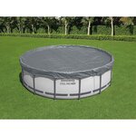 Bestway Couverture de piscine Ø4 57 m Rond Polyester Gris