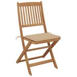 vidaXL Chaises pliables de jardin 6 Pièces avec coussins Bois d'acacia