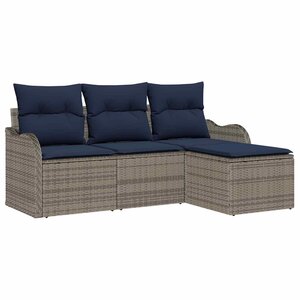 vidaXL Ensemble de canapé de jardin Gris polyrotin