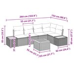 vidaXL Ensemble de canapé de jardin avec coussin 6 Pièces Noir Poly rotin