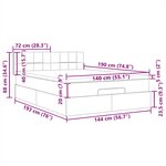 vidaXL Lit ottoman avec matelas et LED marron foncé 140x190 cm tissu