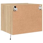vidaXL Table de chevet murale avec lumières LED chêne sonoma