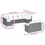 vidaXL Salon de jardin 9 Pièces avec coussins noir résine tressée