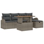 vidaXL Ensemble de canapé de jardin 6 pièces avec des coussins en poly rotin gris