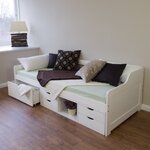 Lit banquette avec gigogne - blanc