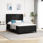 Lit Box Spring vidaXL avec Matelas en Noir  160x200 cm en Tissu