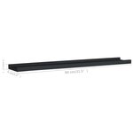 vidaXL Étagères à rebord pour cadre photo 2 Pièces Noir 80x9x3 cm MDF