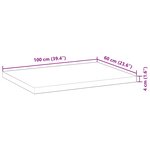 vidaXL Dessus de bureau non traité 100x60x4 cm bois d'acacia massif