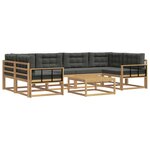 vidaXL Ensemble de canapés d'extérieur 5 pc Blanc et anthracite