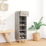 vidaXL Armoire à chaussures Gris béton 30x35x105 cm Bois d'ingénierie