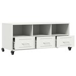 vidaXL Meuble TV blanc 100 5x39x43 5 cm acier