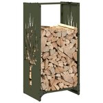 vidaXL Portant de bois chauffage vert olive 40x30x80 cm