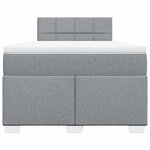 vidaXL Sommier à lattes de lit et matelas gris clair 120x190 cm tissu