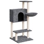 vidaXL Arbre à chat avec griffoirs en sisal Gris foncé 108 5 cm