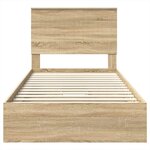 vidaXL Lit de Rangement Chêne Sonoma 100 x 200 cm Bois d'ingénierie