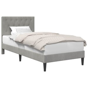 vidaXL Cadre de lit avec tête de lit Gris clair 90 x 190 cm Velours