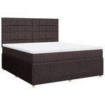 vidaXL Sommier à lattes de lit avec matelas Marron foncé 180x200 cm