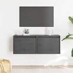 vidaXL Armoires murales 2 Pièces Gris 45x30x35 cm Bois de pin massif