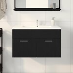 vidaXL Cabinet de Lavabo avec stockage Chêne noir 90 x 38.5 x 46 cm
