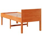 vidaXL Cadre de lit sans matelas cire marron 75x190 cm bois pin massif