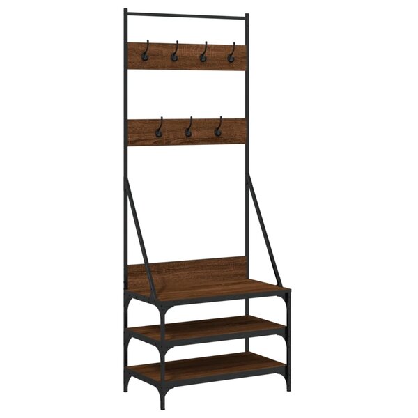 vidaXL Porte-vêtements et rangement des chaussures chêne marron