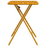 Table de jardin pliable vidaXL Jaune moutarde 55x55x73 cm Acier