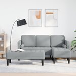 vidaXL Ensemble de canapé 2 pièces avec coussins en tissu gris clair