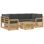 vidaXL Ensemble de canapés d'extérieur 7 Pièces Blanc et anthracite