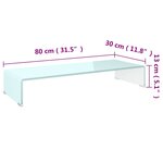 vidaXL Meuble TV/Support pour moniteur 80x30x13 cm verre vert