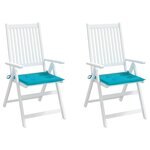 vidaXL Coussins de chaise de jardin lot de 2 turquoise 40x40x4cm tissu