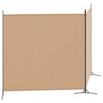 vidaXL Paravent à 2 panneaux Beige 348 x 180 cm Tissu