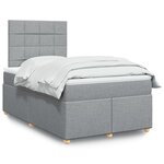 vidaXL Sommier à lattes de lit avec matelas Gris clair 120x200cm Tissu