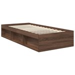 vidaXL Cadre de lit Chêne brun 90 x 190 cm Bois de pin massif