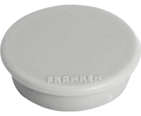 Paquet de 10 Aimants ronds 13 mm Gris FRANKEN