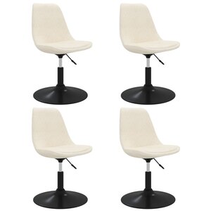 vidaXL Chaises à manger pivotantes lot de 4 Crème Velours