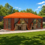 vidaXL Abri de jardin avec parois 6 x 3 m Orange Polyester et Acier