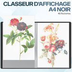 ACROPAQ Classeur d'affichage A4 noir - 40 pochettes  polypropylène résistant  extensible  idéal pour documents et présentations