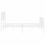 vidaXL Cadre de lit métal avec tête de lit/pied de lit blanc 183x213cm
