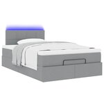 vidaXL Lit ottoman avec matelas gris clair 120x200 cm tissu