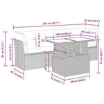 vidaXL Salon de jardin avec coussins 5 Pièces beige résine tressée