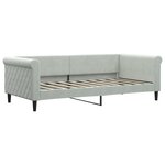 vidaXL Lit de jour avec gigogne et matelas gris clair 90x190cm velours